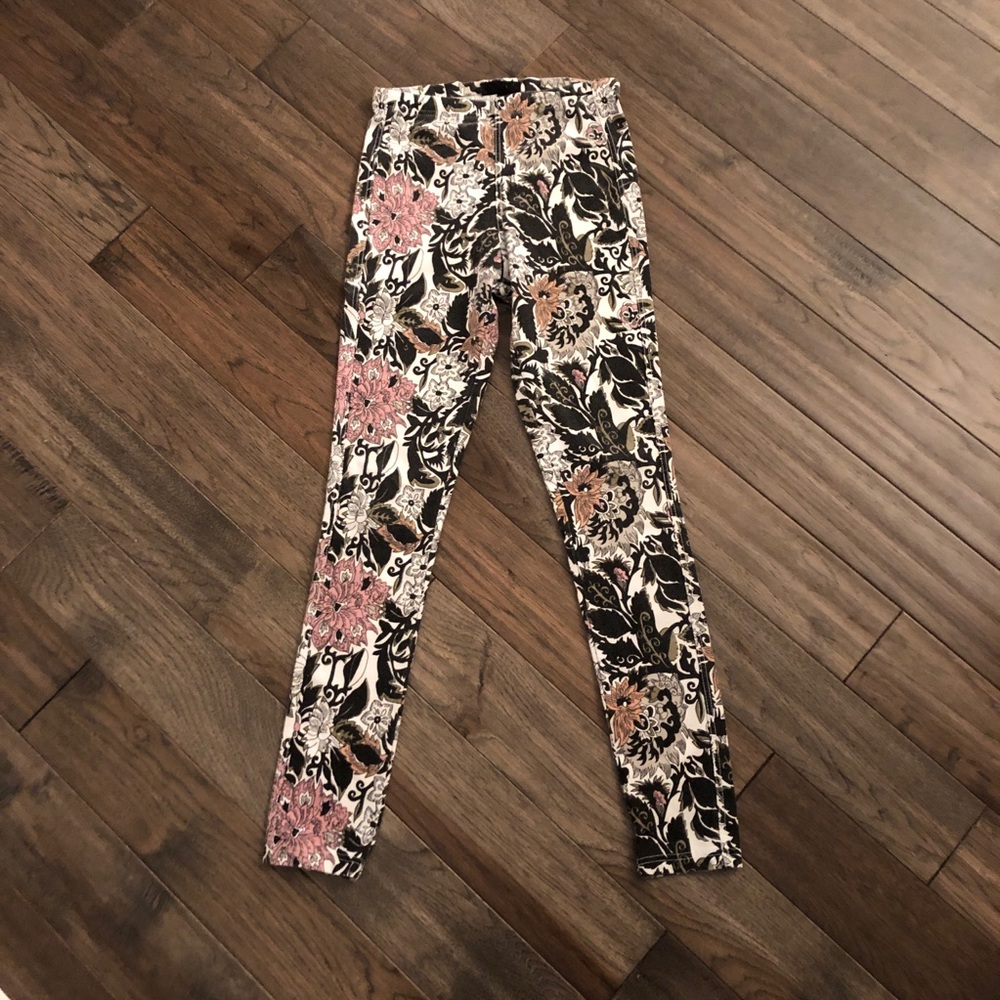 Topshop patterned leggings, size US 2